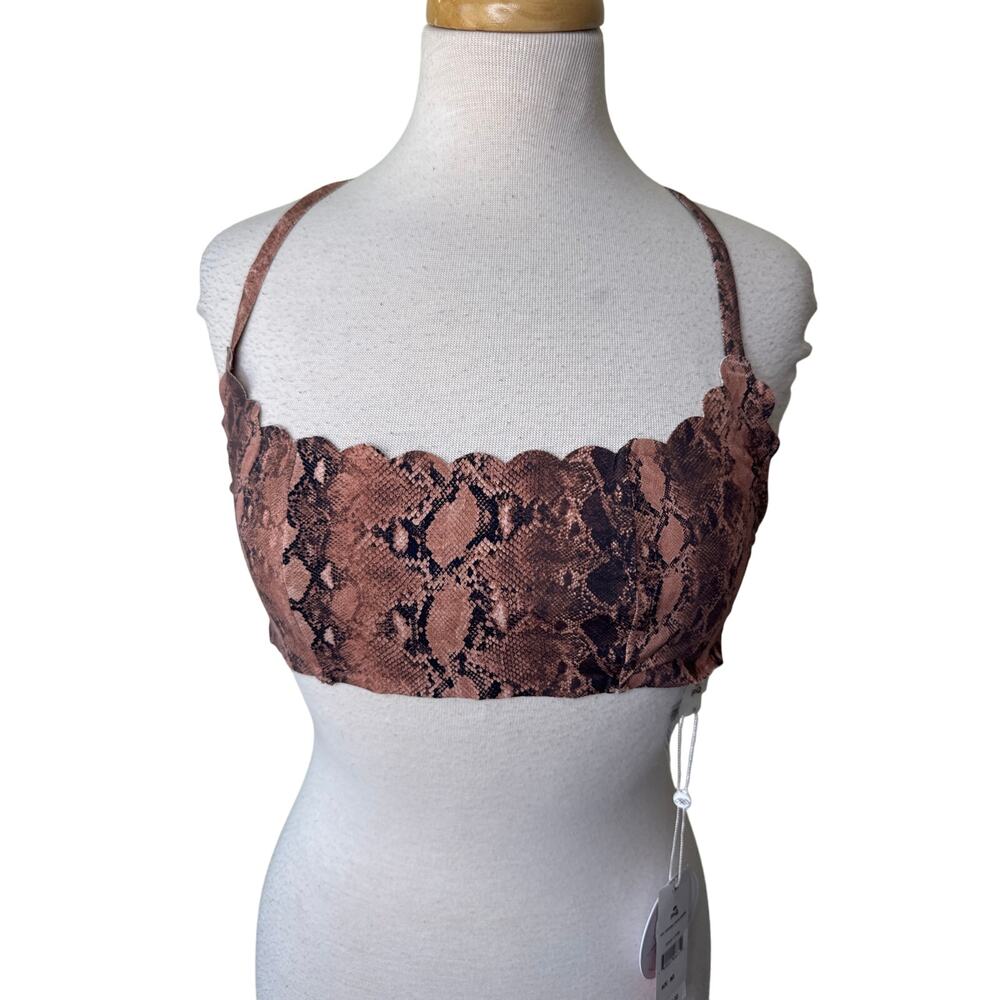 PQ Swim Kaa Reversible Seamless Wave Bikini Top Size D NWT